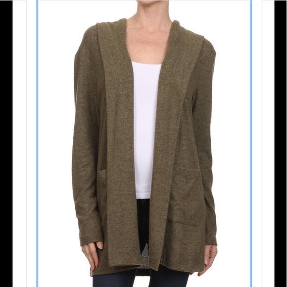 🇺🇸 Freeloader Brown Open Front Hooded Cardigan - Picture 2 of 6